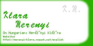 klara merenyi business card